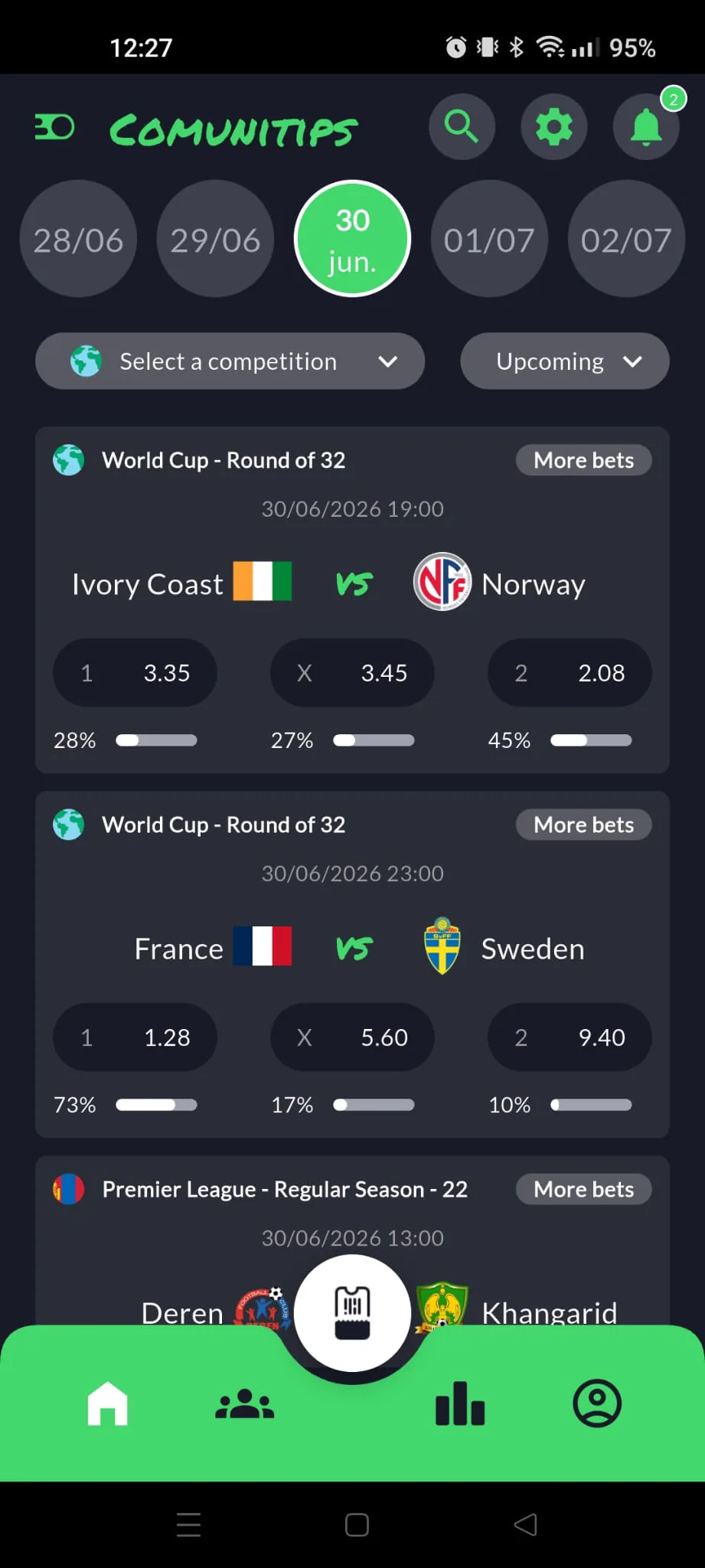 Comunitips app screen